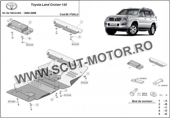 Scut motor din aluminiu Toyota Land Cruiser J120