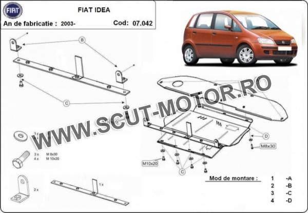 Scut motor, cutie de viteză și diferețial Fiat Idea 3