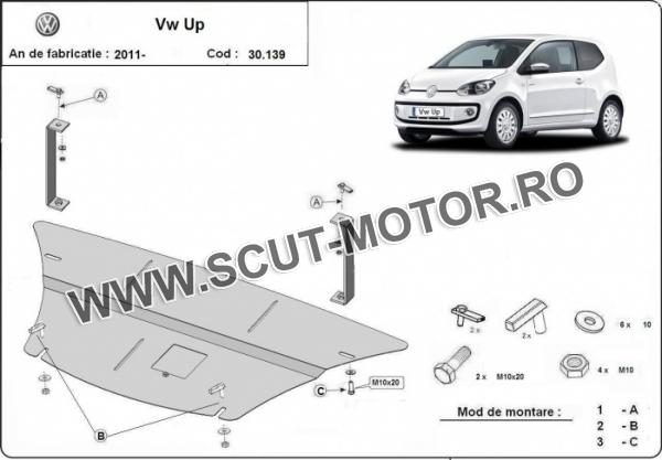 Scut motor și cutie de viteză VW Up 3