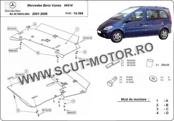 Scut motor și cutie de viteză Mercedes Vaneo W414 3