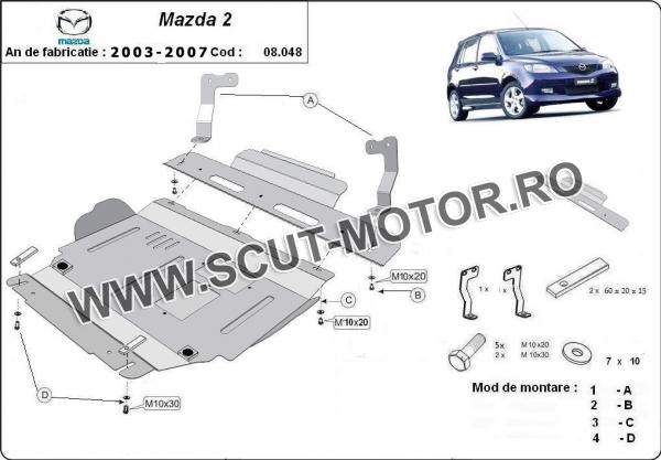 Scut motor și cutie de viteză Mazda 2 3