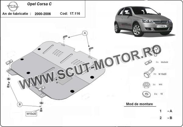 Scut motor Opel Corsa C 3