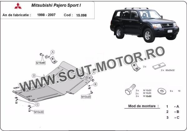 Scut motor și radiator Mitsubishi Pajero Sport 1 3