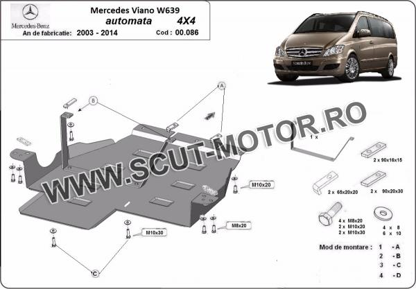 Scut metalic cutie de viteză și reductor Mercedes Viano W639, varianta 4x4 automată 3