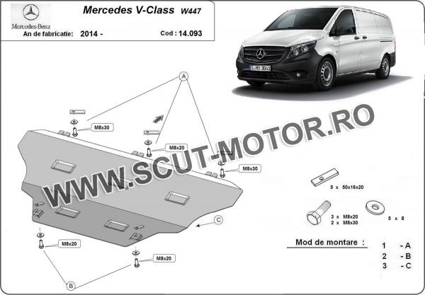 Scut motor Mercedes V-Class W447, 4x2, 1.6 D 3