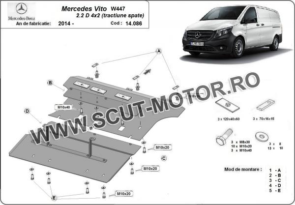Scut motor Mercedes Vito W447 2.2 D, 4x2 (tracțiune spate) 3