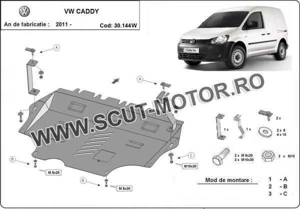 Scut motor VW Caddy - cu WEBASTO 3