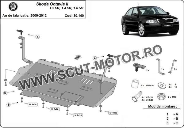 Scut motor Skoda Octavia 2 3