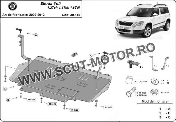 Scut motor și cutie de viteză Skoda Yeti 3