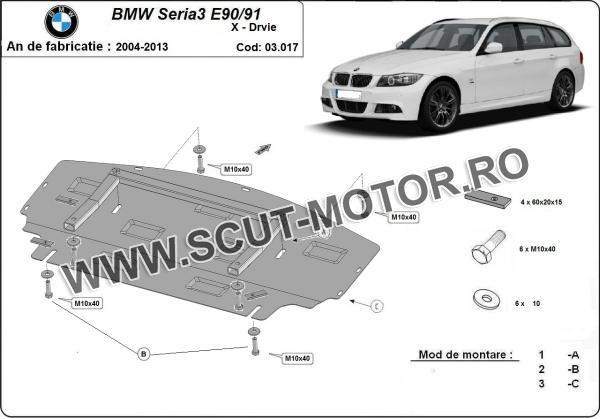 Scut sub bara fata si radiator BMW seria 3 - E90 3