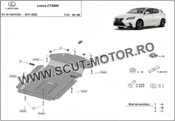 Scut antifurt catalizator pentru Lexus CT200H 3