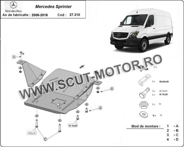 Scut motor și cutie de viteză Mercedes Sprinter 3