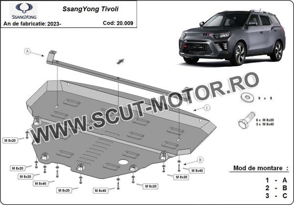 Scut motor metalic SsangYong Tivoli 3