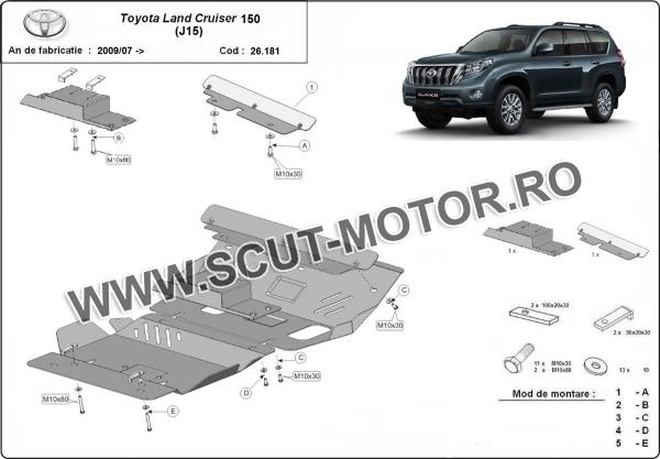 Scut motor din aluminiu Toyota Land Cruiser 150 3