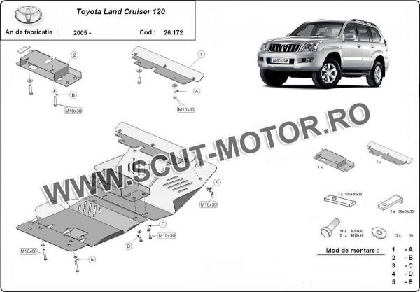 Scut motor din aluminiu Toyota Land Cruiser J120 3