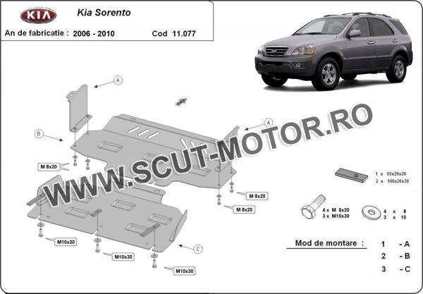 Scut motor și radiator Kia Sorento 3