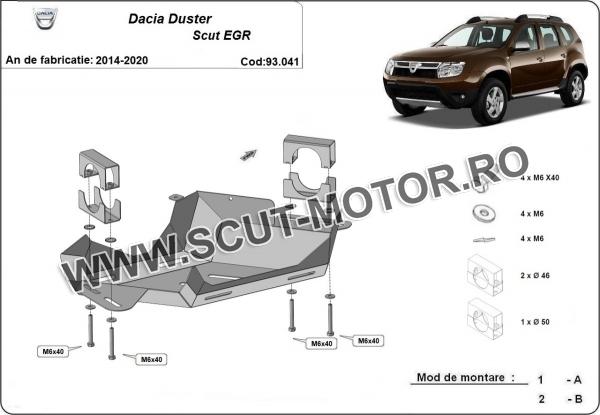 Scut clapeta EGR Dacia Duster 3