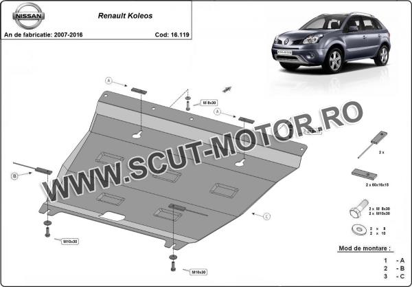 Scut motor Renault Koleos - model 2 3