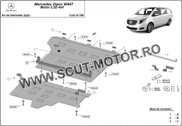 Scut motor Mercedes Viano W447 - 2.2 D, 4x4 3
