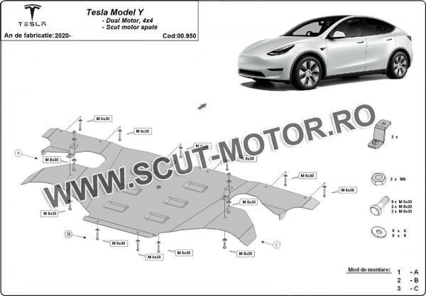Scut motor spate Tesla Model Y AWD 3