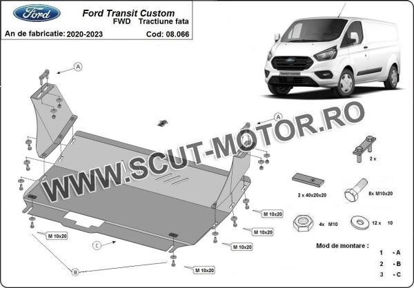 Scut motor și cutie de viteză Ford Transit Custom 3