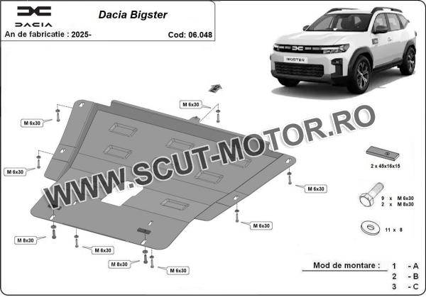 Scut motor Dacia Bigster - 4x4 + 4x2 3
