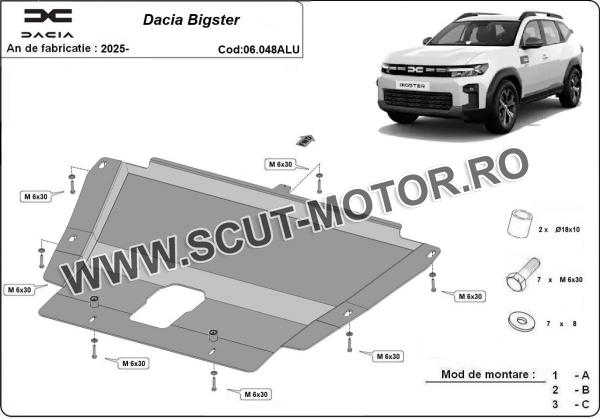 Scut motor din aluminiu Dacia Bigster - 4x4 +4x2 3