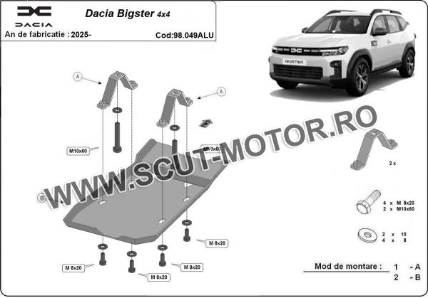 Scut diferențial din aluminiu Dacia Bigster 4x4 3