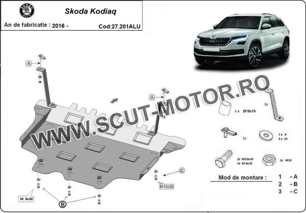 Scut motor din aluminiu Skoda Kodiaq 3