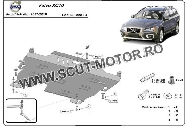 Scut motor și cutie de viteză din aluminiu Volvo XC70 3