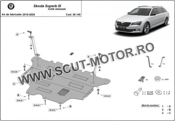 Scut motor Skoda Superb - cutie de viteză manuală 3