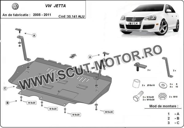Scut motor din aluminiu VW Jetta 3
