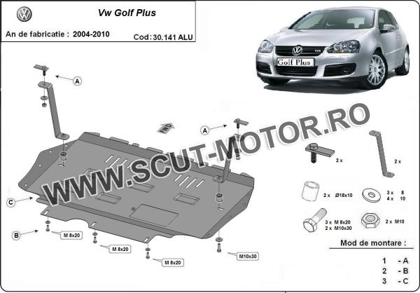 Scut motor din aluminiu VW Golf Plus 3