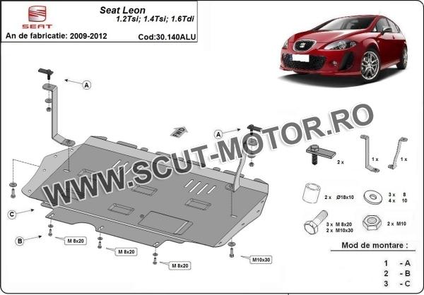 Scut motor și cutie de viteză din aluminiu Seat Leon 3