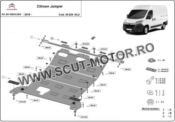 Scut motor din aluminiu Citroen Jumper 3