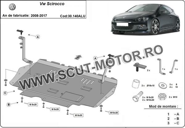 Scut motor din aluminiu Volkswagen Scirocco 3