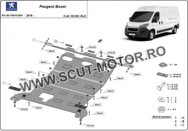 Scut motor din aluminiu Peugeot Boxer 3