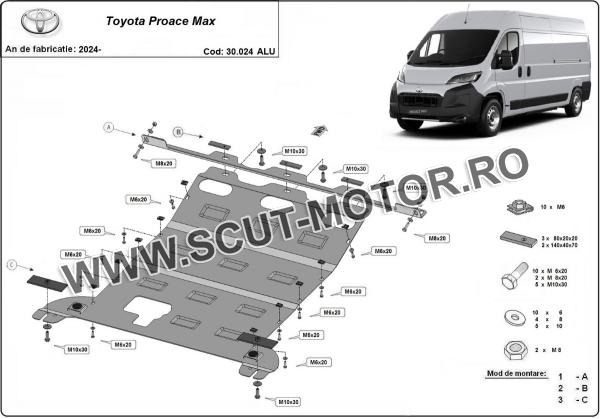 Scut Motor din aluminiu Toyota Proace Max 3