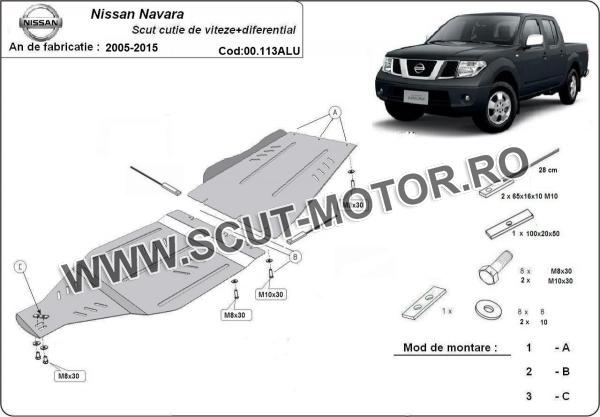 Scut cutie de viteză din aluminiu Nissan Navara 2