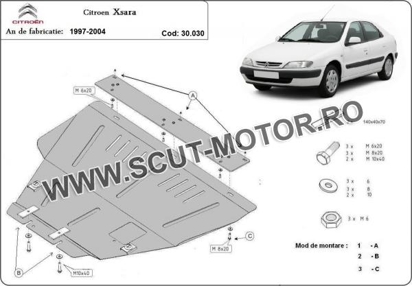 Scut motor și cutie de viteză  Citroen Xsara 3