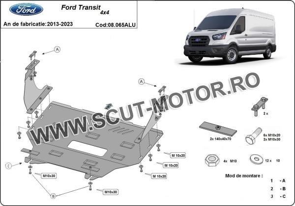 Scut motor din aluminiu Ford Transit  4x4  3