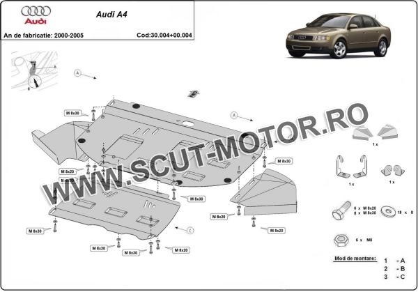 Set de scuturi Audi A4 B6 - Benzină 3