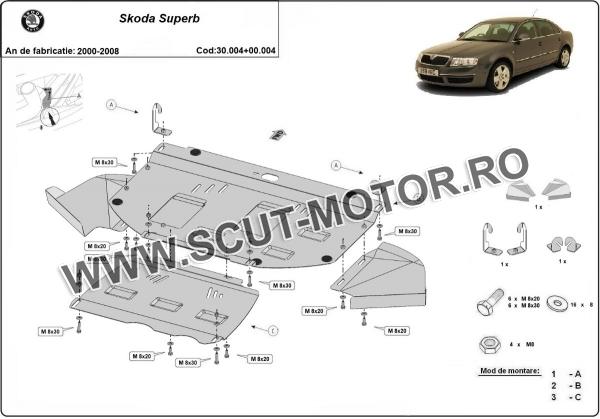 Set de scuturi  Skoda Superb - 1,8  1,9 TDI 2