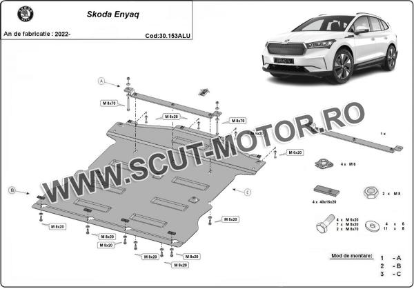 Scut motor din aluminiu Skoda Enyaq 2