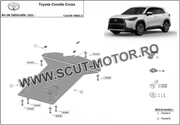Scut antifurt din aluminiu pentru catalizator Toyota Corolla Cross 3