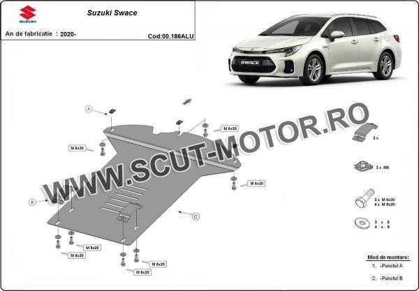Scut antifurt din aluminiu pentru catalizator Suzuki Swace  3