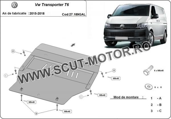 Scut motor galvanizat Volkswagen Transporter T6 3