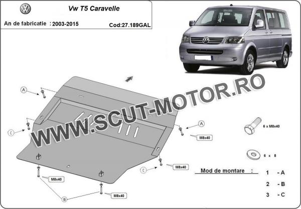 Scut motor galvanizat Volkswagen Transporter Caravelle T5  3