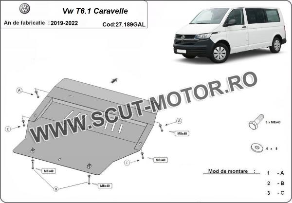 Scut motor galvanizat Volkswagen Transporter Caravelle T6.1 3