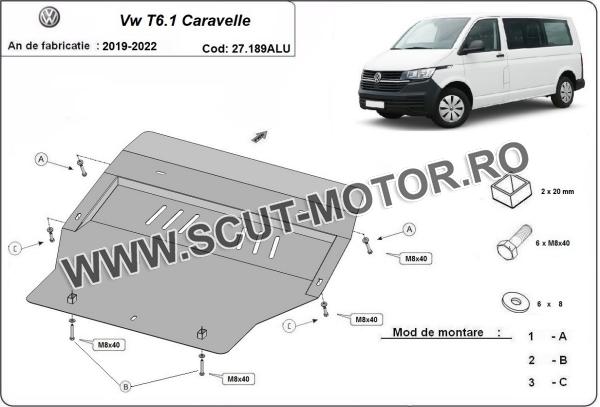 Scut motor din aluminiu Volkswagen Transporter T6.1 Caravelle 3